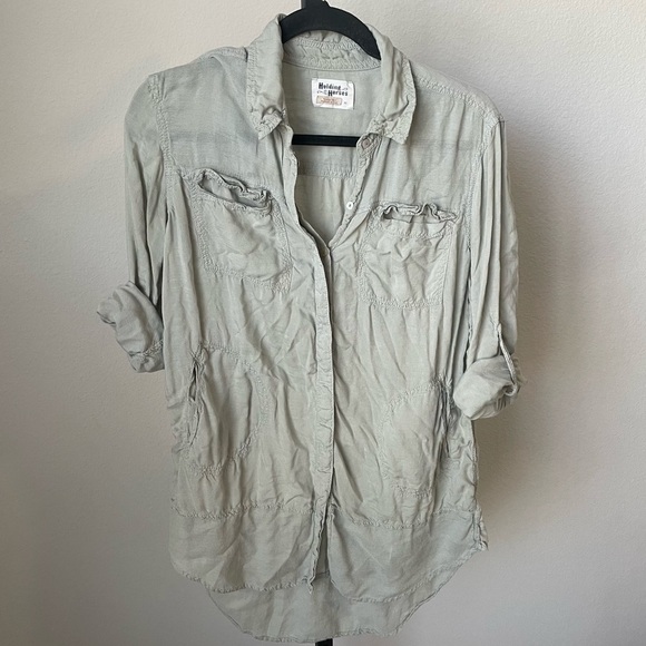 Anthropologie Holding Horses Light Green Utility Short Size Extra Small - Picture 1 of 5